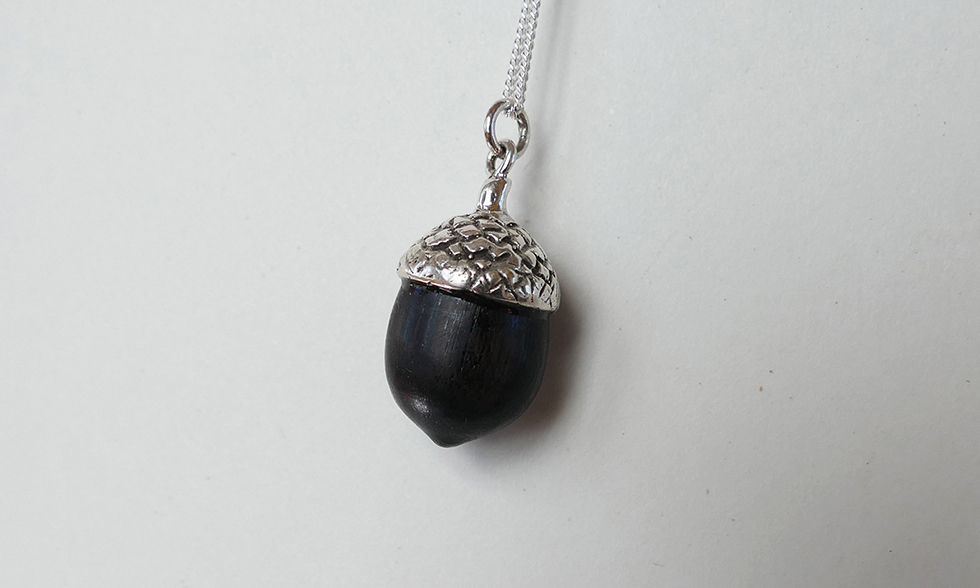 Silver and Wood Acorn