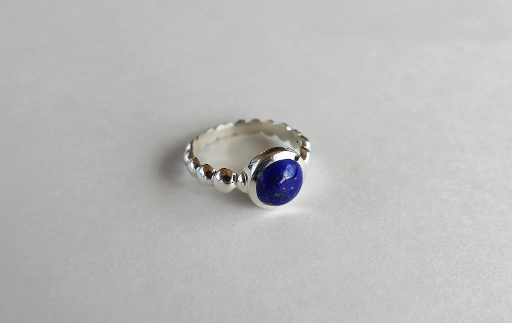Lapis lazuli bubble ring