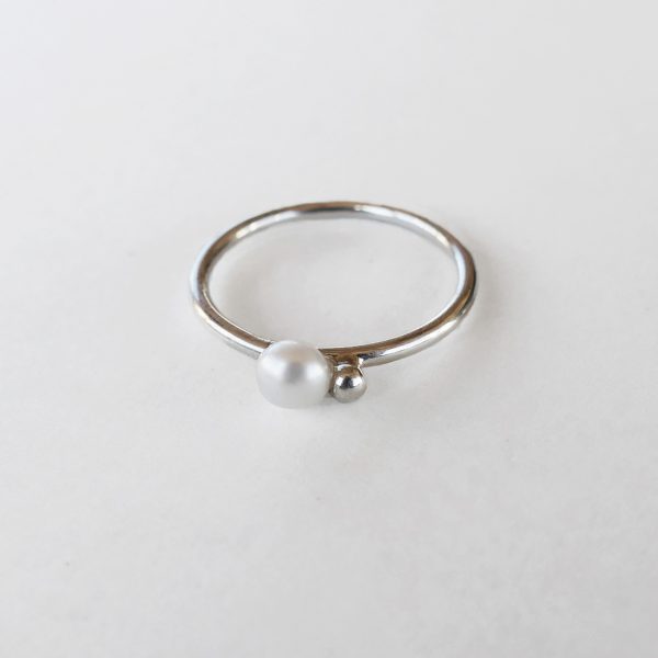 Silver Bubble Pearl Ring
