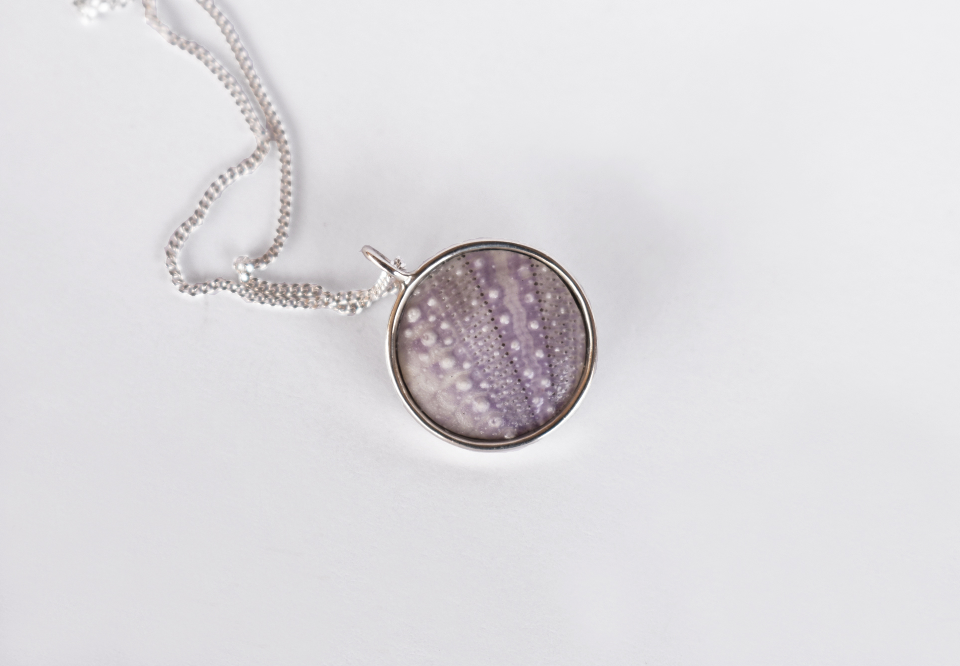 Round Lilac Sea Urchin Necklace