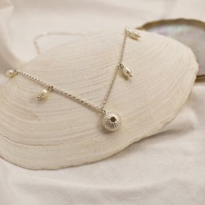 Baby Sea Urchin Pearl Charm Necklace