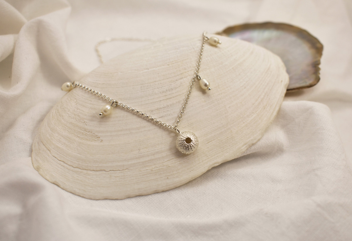 Baby Sea Urchin Pearl Charm Necklace