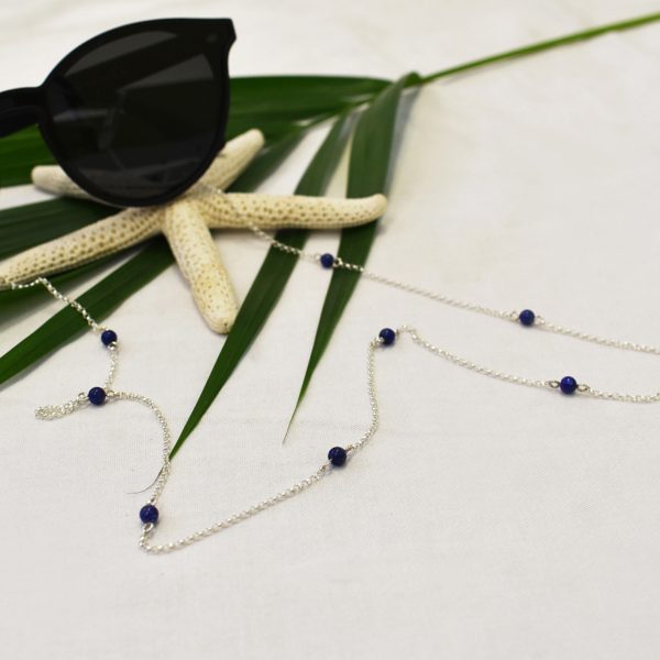 Silver Lapis Lazuli Sunglasses Chain