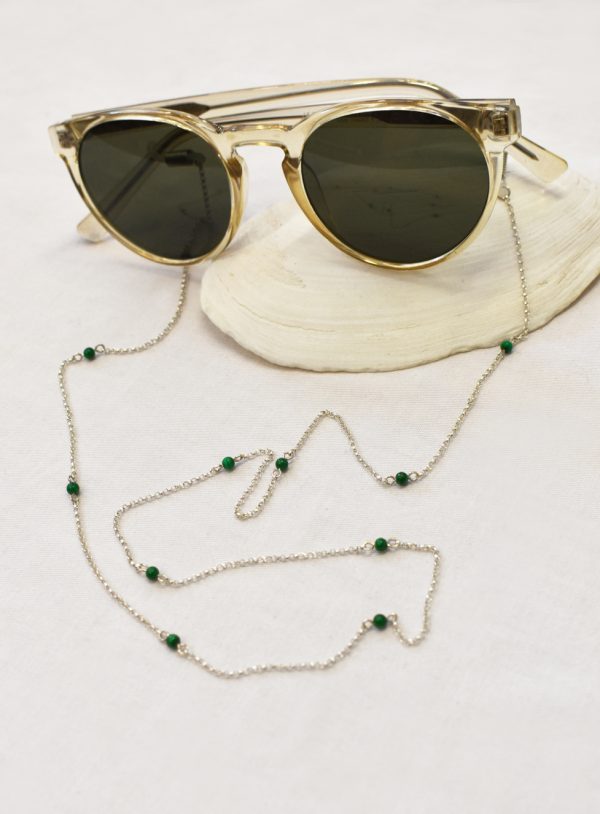 Silver Malachite Sunglasses Chain
