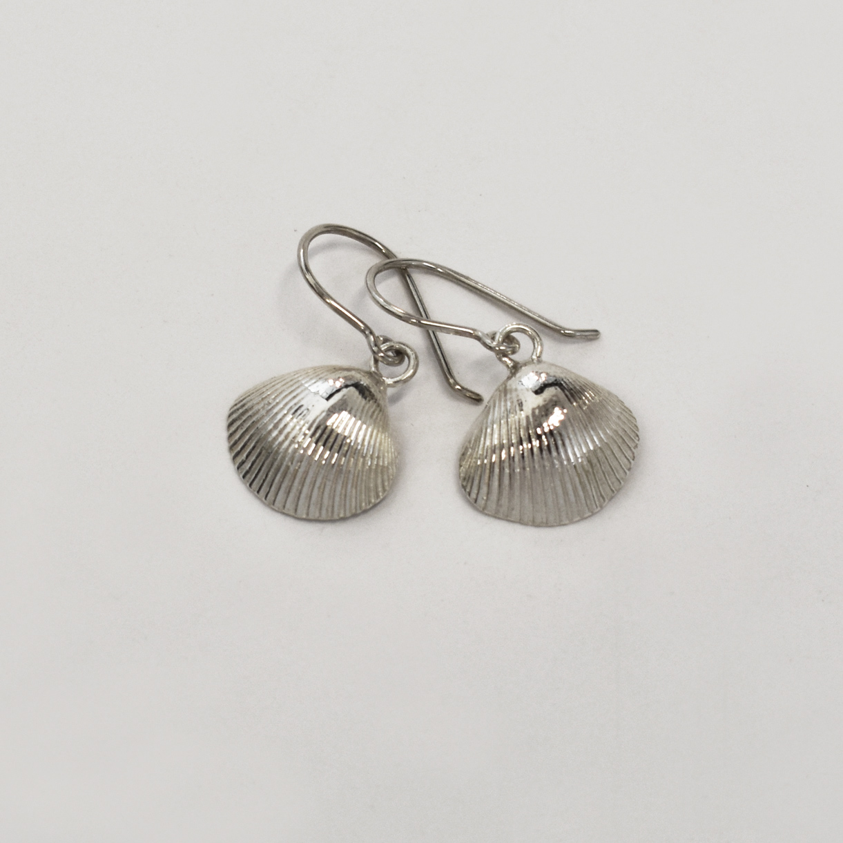Silver Calico Shell Earrings