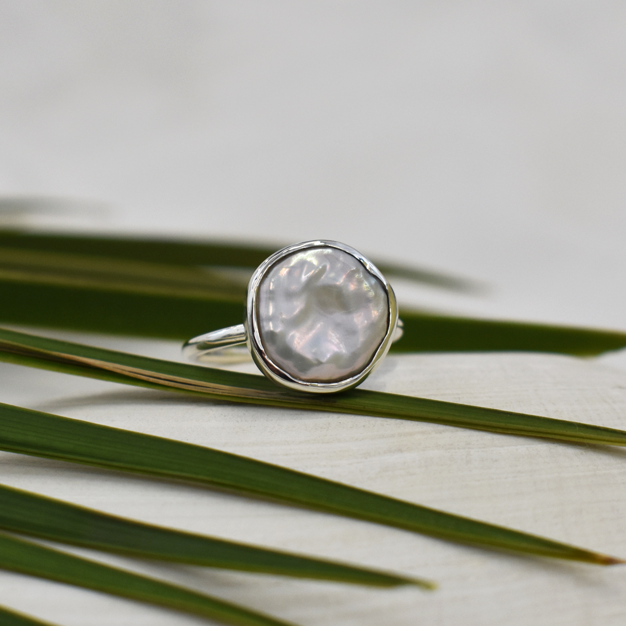 Silver Calypso Pearl Ring