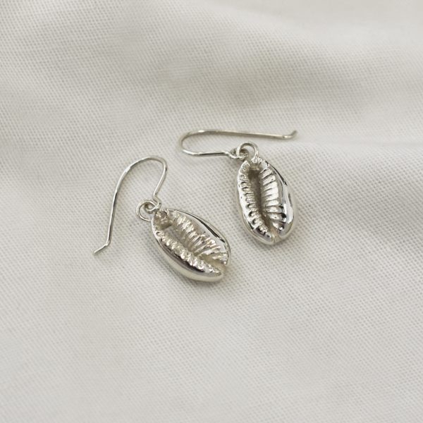 Silver Cowrie Shell Earrings