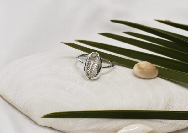 Silver Cowrie Shell Ring