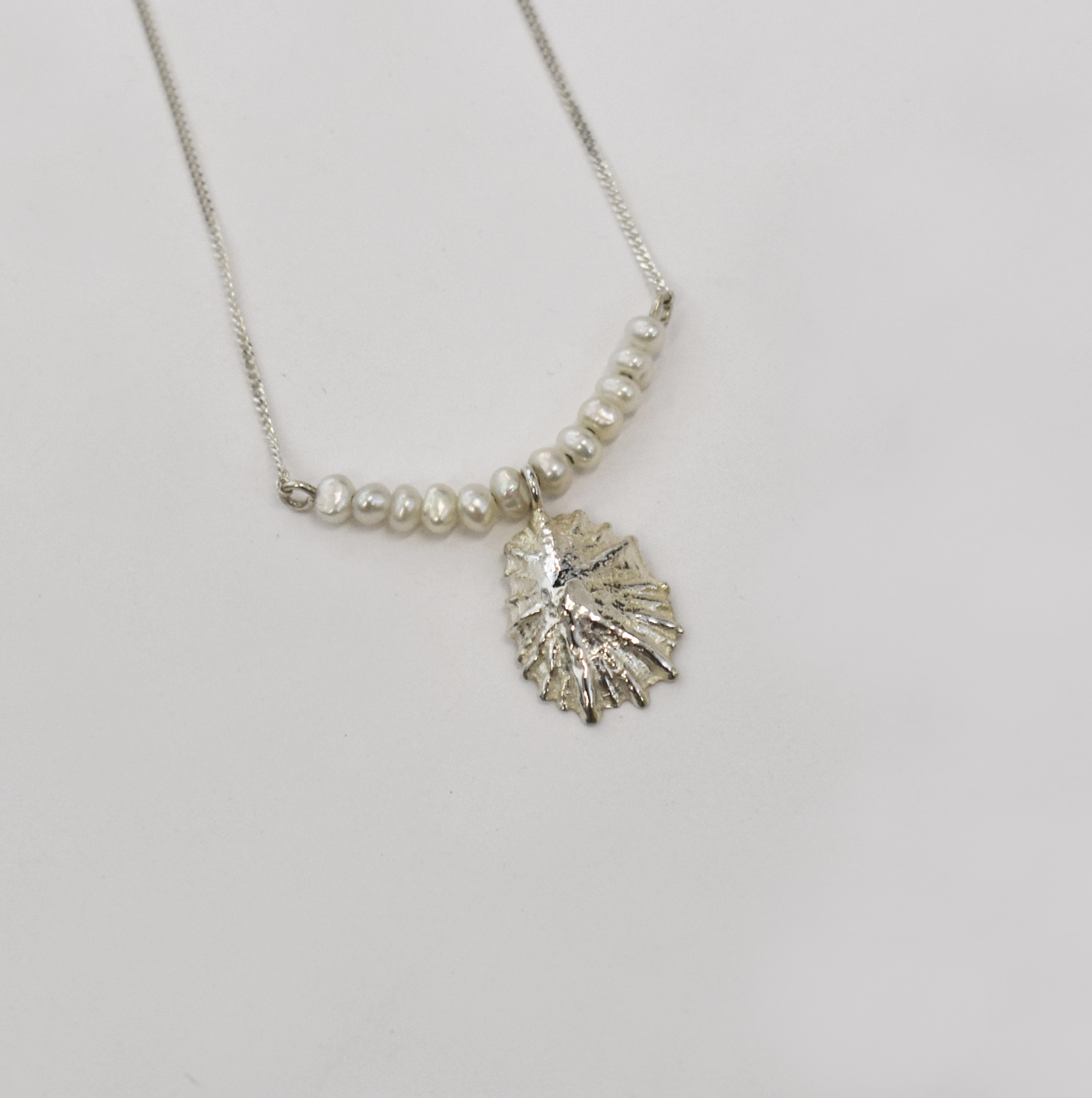 Silver Limpet Pearl Necklace