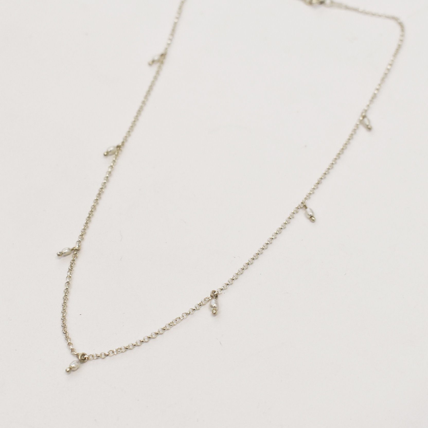 Silver Pearly Charm Necklace